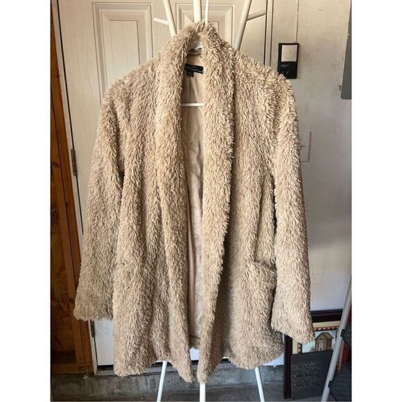 Kenneth Cole Faux Fur Beige Jacket S (A) - Picture 1 of 14